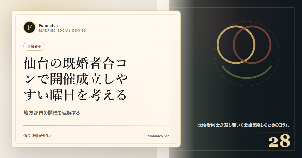 仙台の既婚者合コンで開催成立しやすい曜日を考える